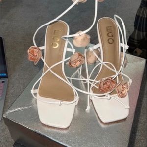 Flowers Heels White